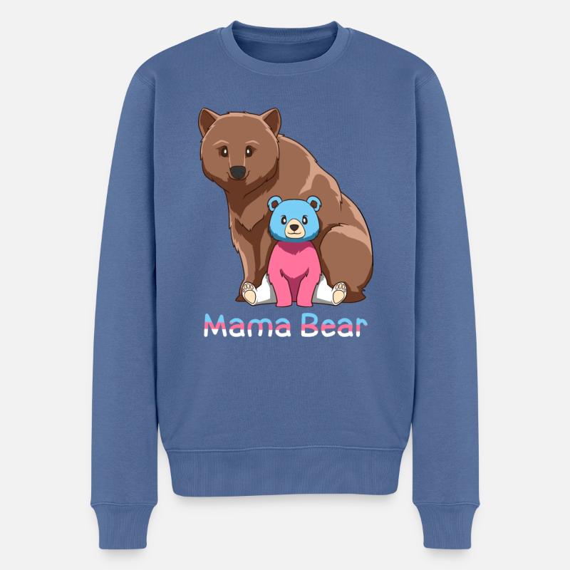 Süßes Transgender Mama Bär Geschenk - Männer Premium Bio Pullover - Taubenblau