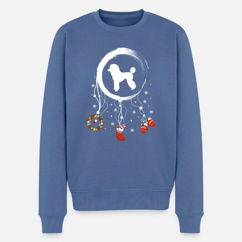 Pudel Weihnachten Weihnachtstraumfänger - Männer Premium Bio Pullover - Taubenblau