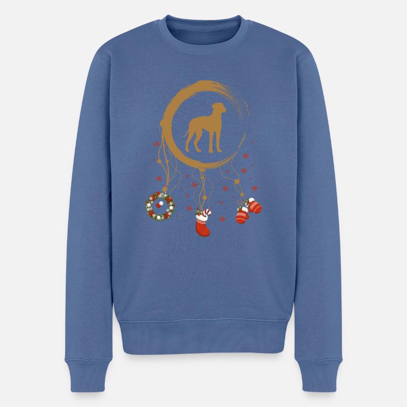 Rhodesian Ridgeback Weihnachten Weihnachtstraumfän - Männer Premium Bio Pullover - Taubenblau