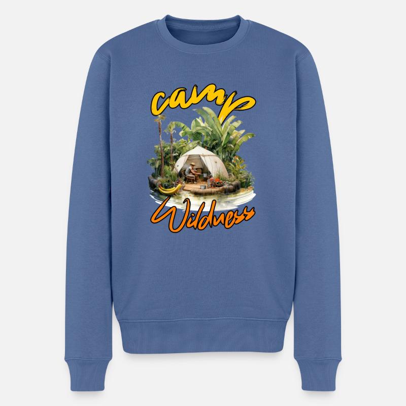 Camp Wildness - Pull Premium bio Homme - bleu pigeon
