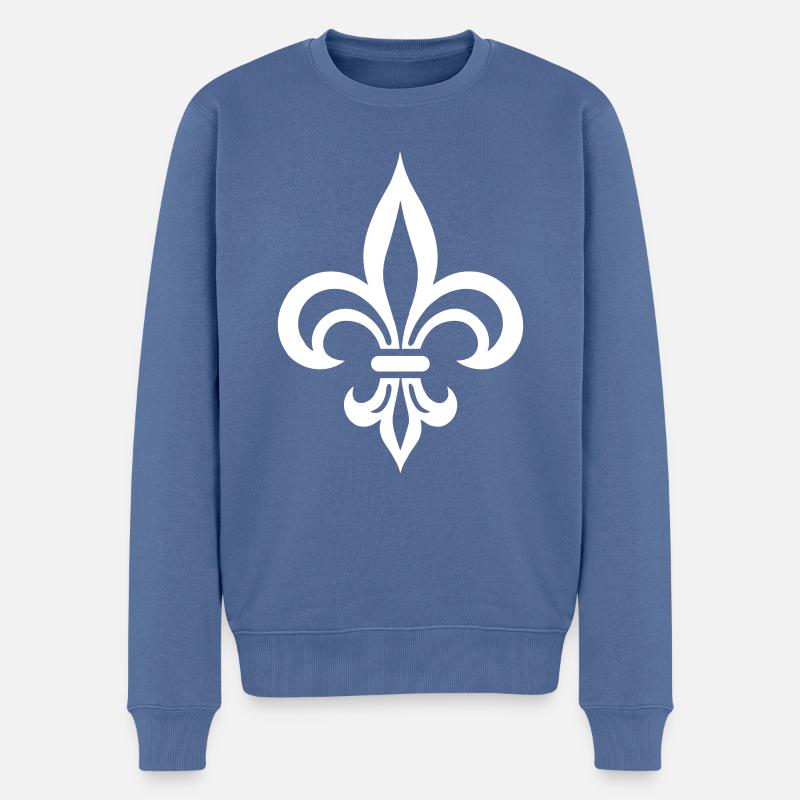 Fleur de Lis Grace - Pull Premium bio Homme - bleu pigeon