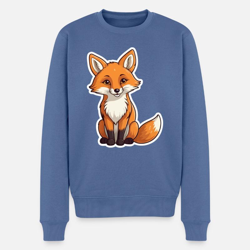 Fuchs Illustration - Männer Premium Bio Pullover - Taubenblau