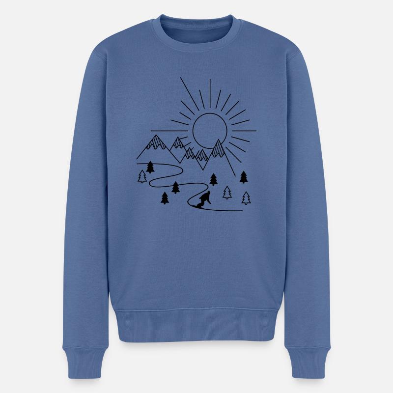 snowboarder - Männer Premium Bio Pullover - Taubenblau