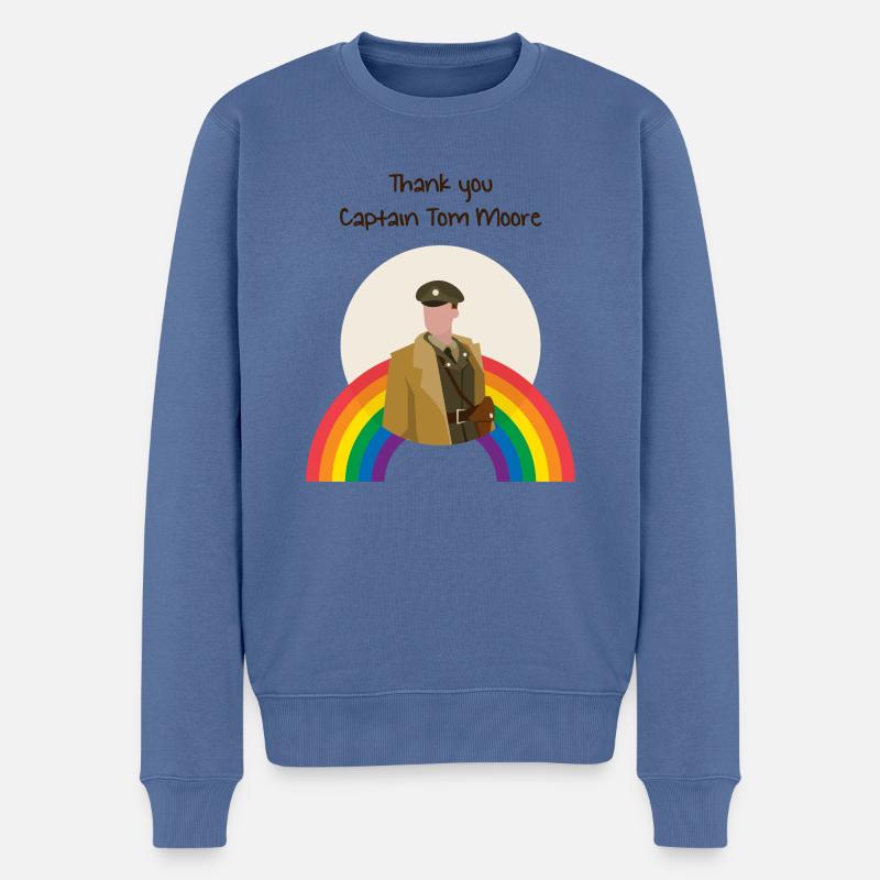 Merci Capitaine Tom Moore - Pull Premium bio Homme - bleu pigeon
