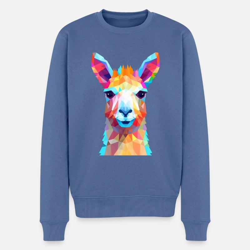 Lama - Männer Premium Bio Pullover - Taubenblau