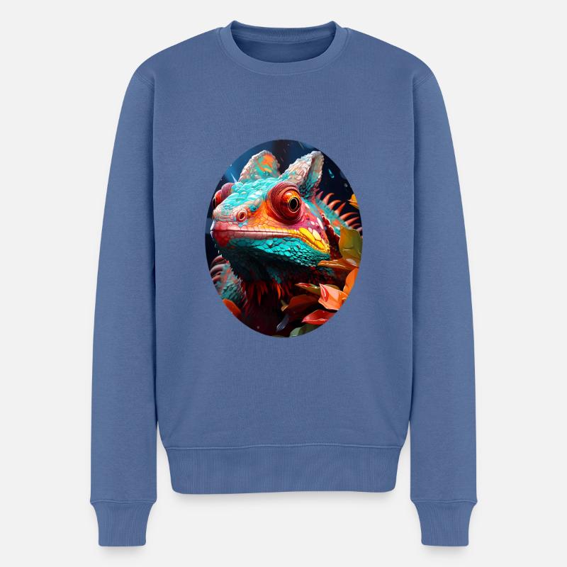 Chameleon - Männer Premium Bio Pullover - Taubenblau