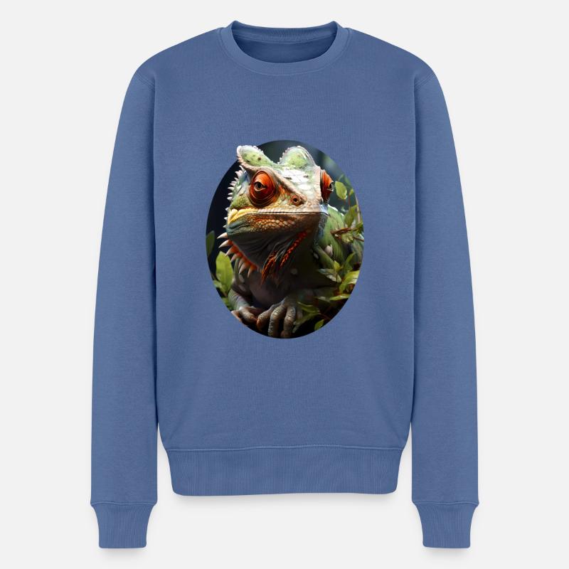 Chameleon - Männer Premium Bio Pullover - Taubenblau
