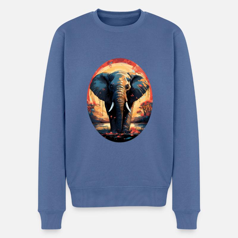 Elefant - Männer Premium Bio Pullover - Taubenblau