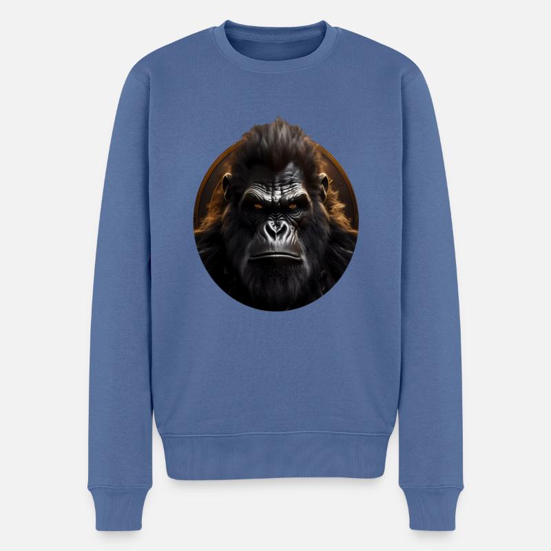 Gorilla - Männer Premium Bio Pullover - Taubenblau