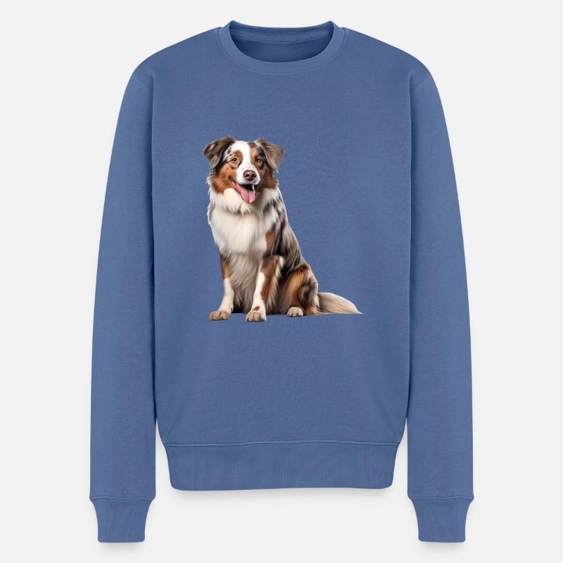 Sheperd australien - Pull Premium bio Homme - bleu pigeon