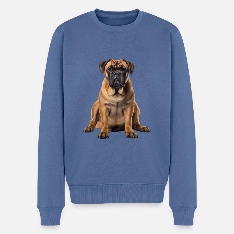 Bullmastiff - Männer Premium Bio Pullover - Taubenblau