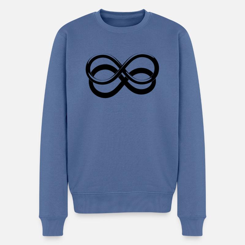 Unendlich-Symbol mit Schlagschatten - Männer Premium Bio Pullover - Taubenblau