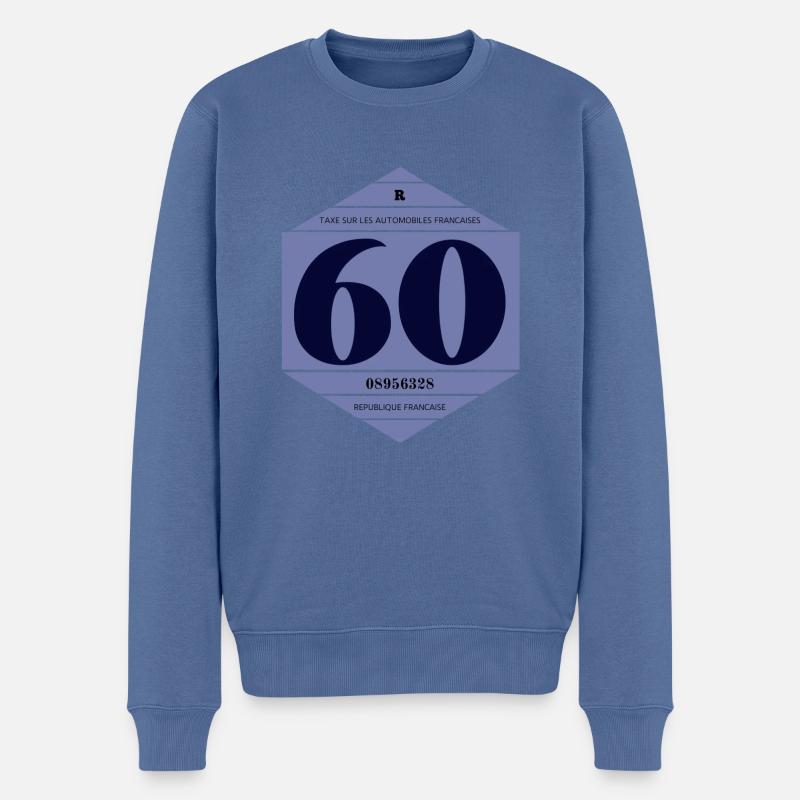 Vignette automobile française année 1960 - Pull Premium bio Homme - bleu pigeon