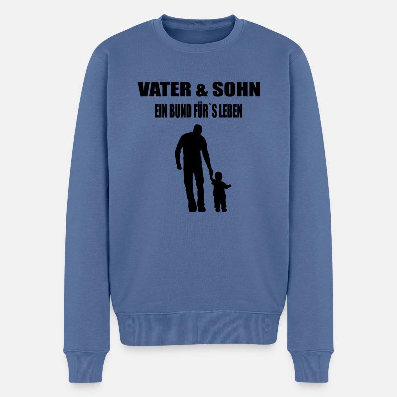 Papa - Männer Premium Bio Pullover - Taubenblau