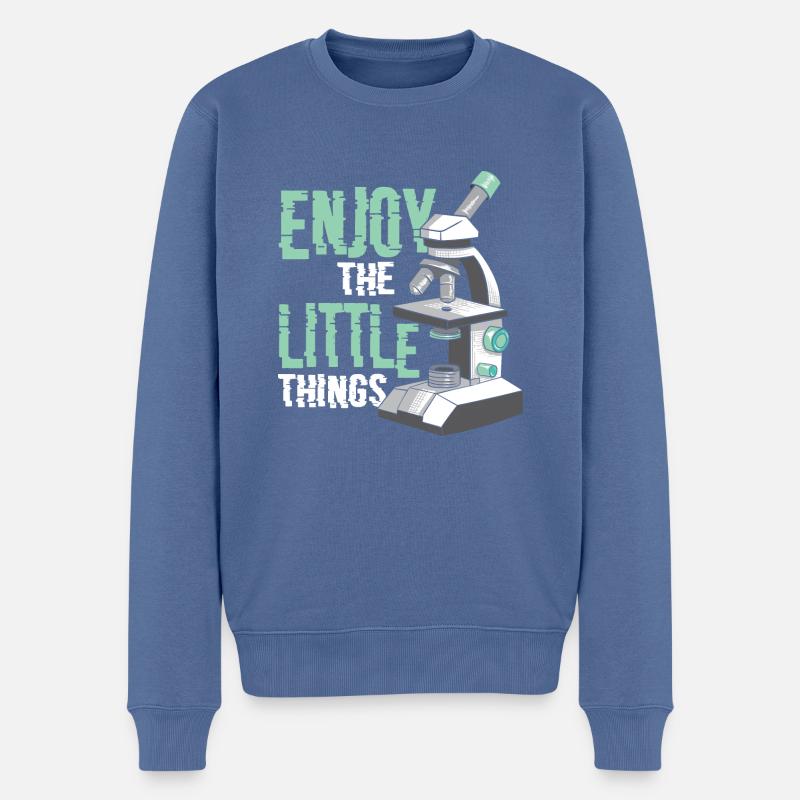 Enjoy the Little Things Funny Microbiology - Männer Premium Bio Pullover - Taubenblau