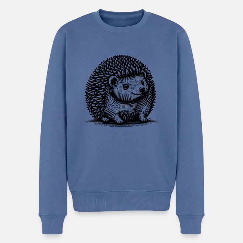 Petit hérisson mignon - Pull Premium bio Homme - bleu pigeon