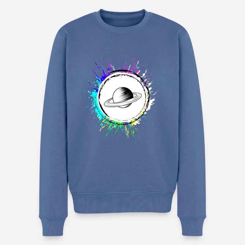 Saturn Icon symbol - Männer Premium Bio Pullover - Taubenblau