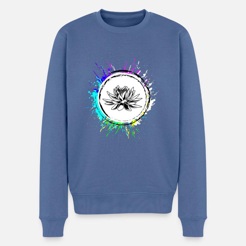Icône d’icône de nénuphar - Pull Premium bio Homme - bleu pigeon