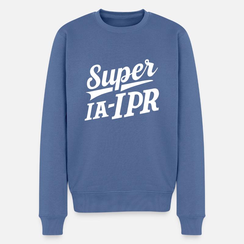 Super IA-IPR - Pull Premium bio Homme - bleu pigeon