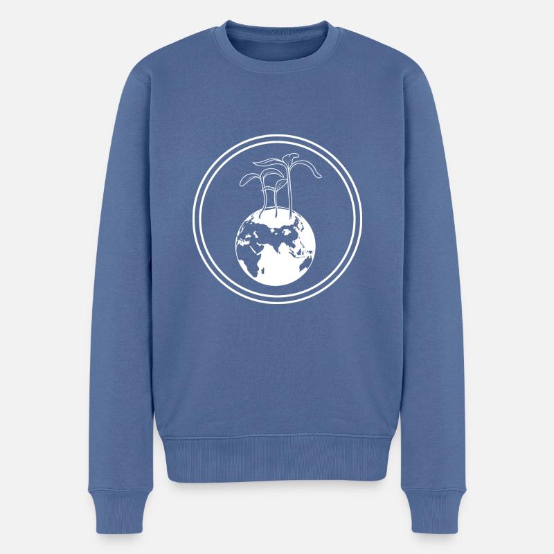 Planet Erde - Männer Premium Bio Pullover - Taubenblau