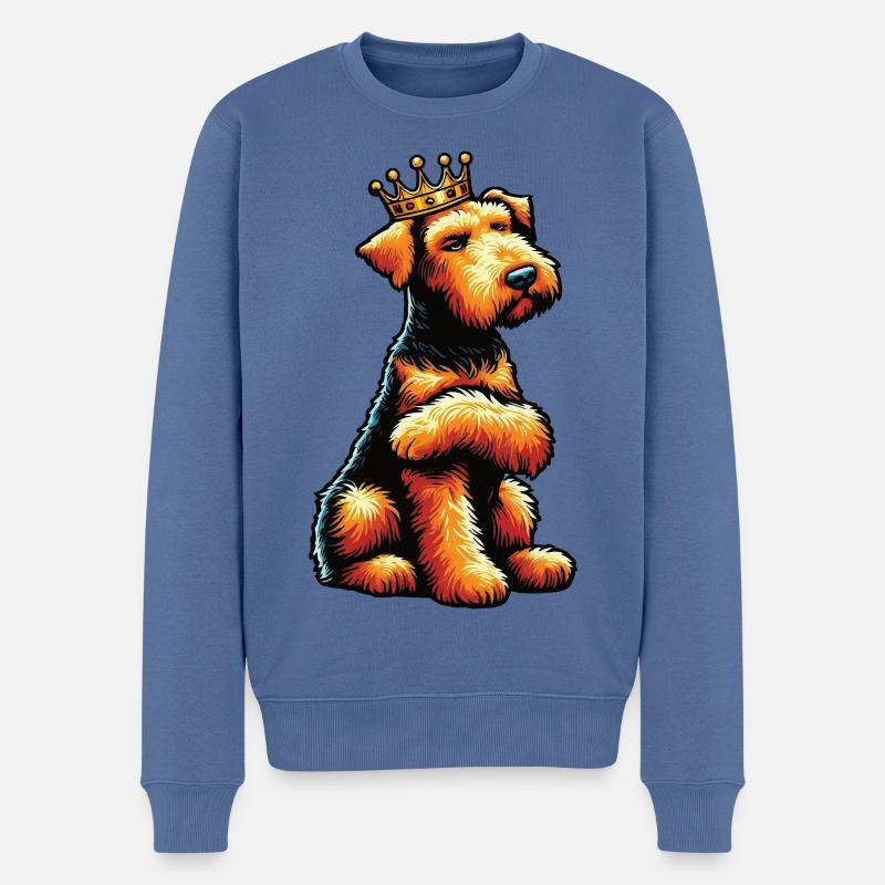 Airedale Terrier Airedales Airedale Lover - Pull Premium bio Homme - bleu pigeon