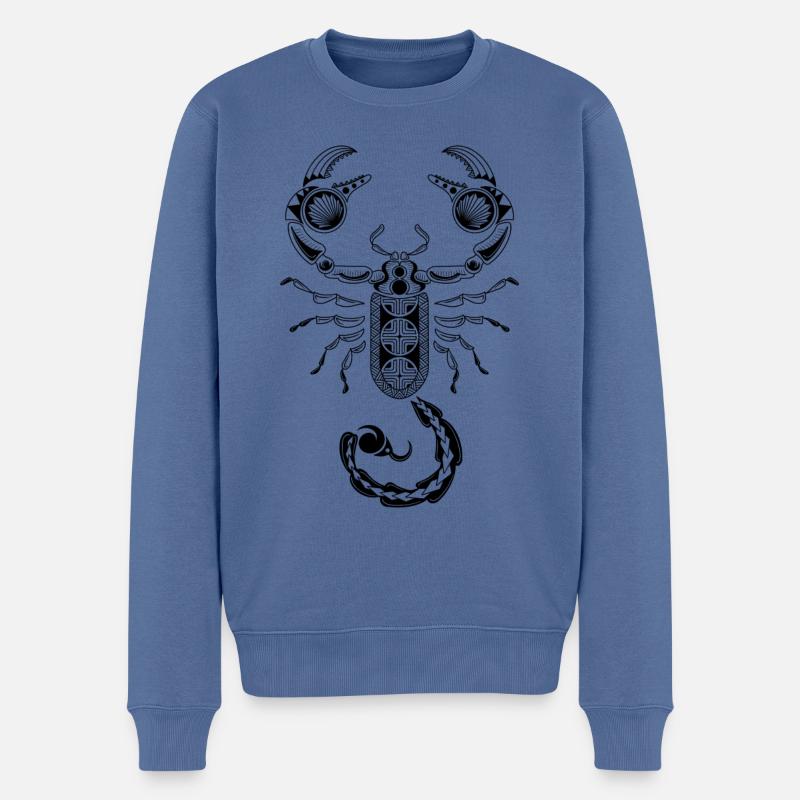 skorpion - Männer Premium Bio Pullover - Taubenblau