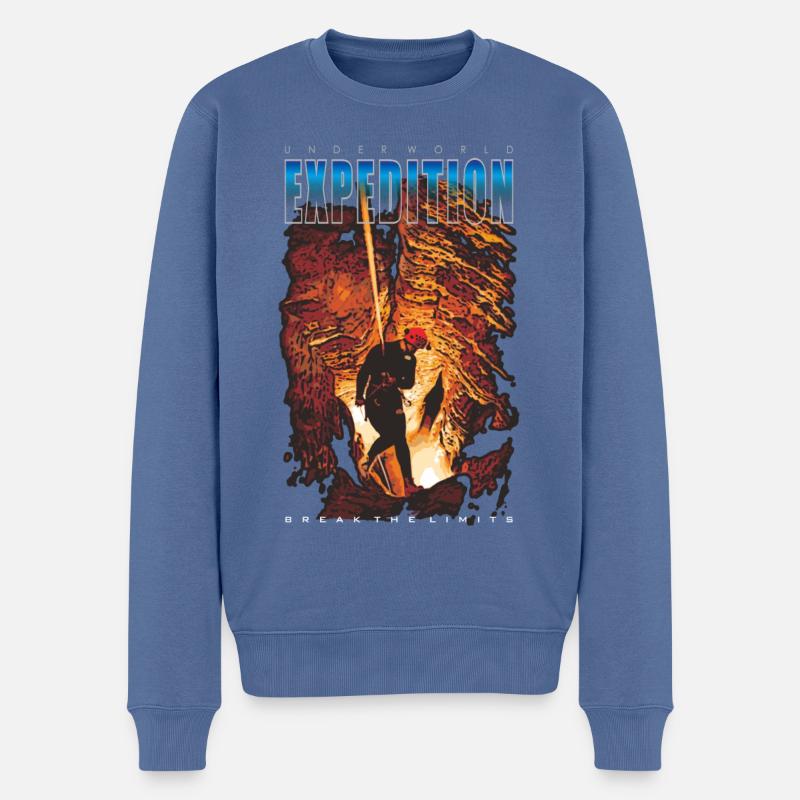 Expedition - Männer Premium Bio Pullover - Taubenblau