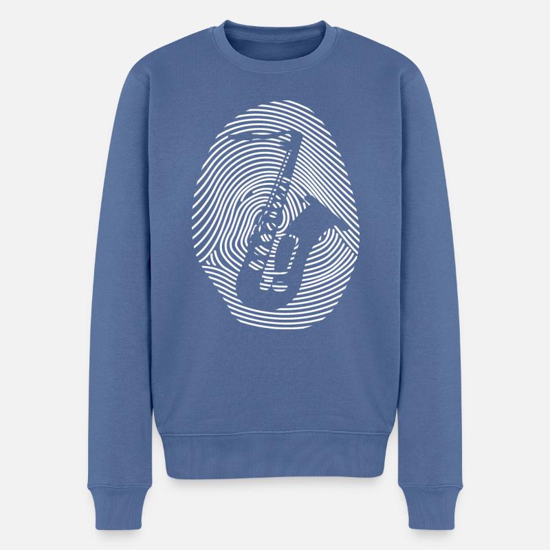 Saxofon Design - Männer Premium Bio Pullover - Taubenblau