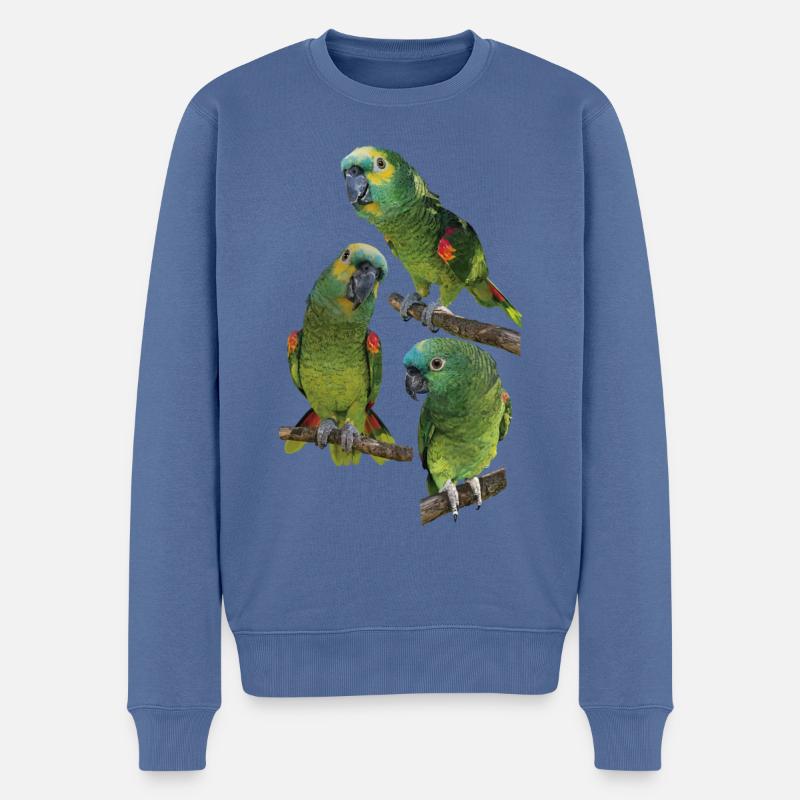 Die Blaustirnamazone - Männer Premium Bio Pullover - Taubenblau