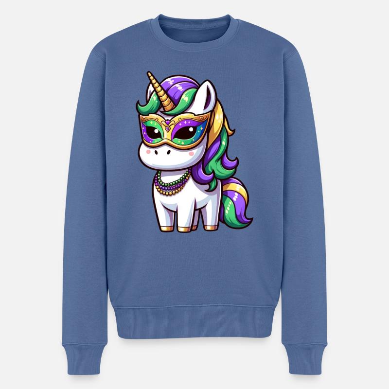 Mardi Gras Masque Carnaval Carnaval - Pull Premium bio Homme - bleu pigeon