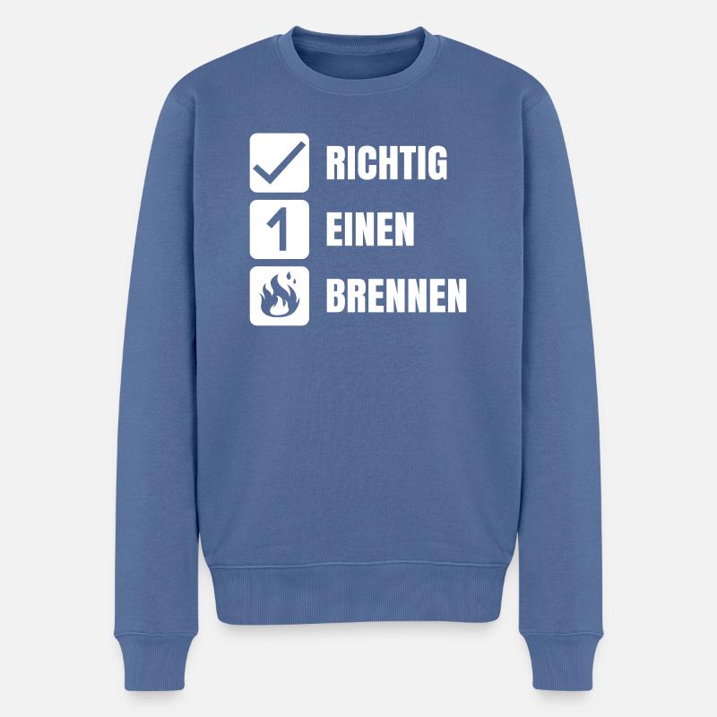 Noisy - Männer Premium Bio Pullover - Taubenblau