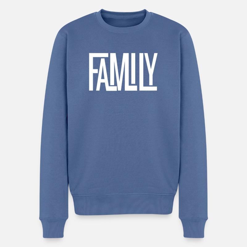 Familie - Männer Premium Bio Pullover - Taubenblau