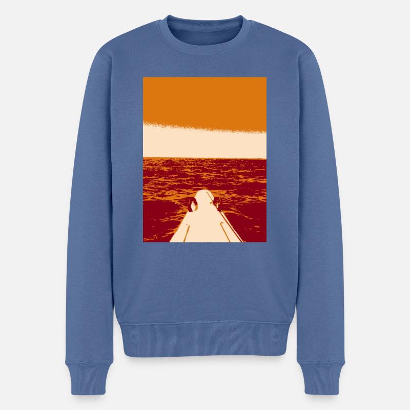 Wellenreiten - Männer Premium Bio Pullover - Taubenblau