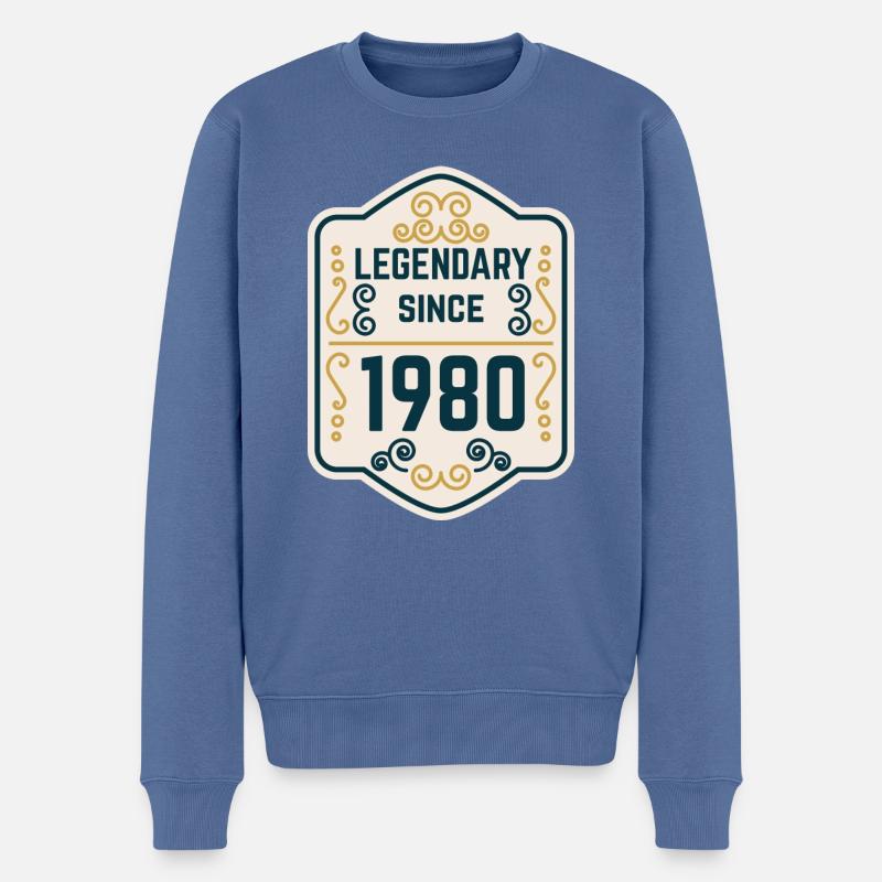 Legendär seit 1980 - Männer Premium Bio Pullover - Taubenblau