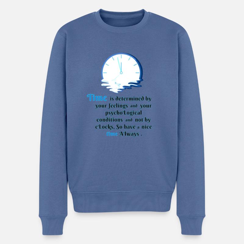 Time is the filling - Männer Premium Bio Pullover - Taubenblau