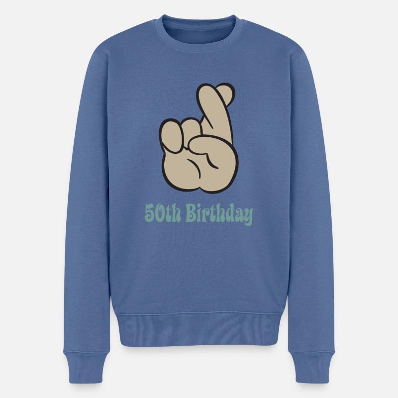 50. Geburtstag 50 Jahre Geschenk - Männer Premium Bio Pullover - Taubenblau