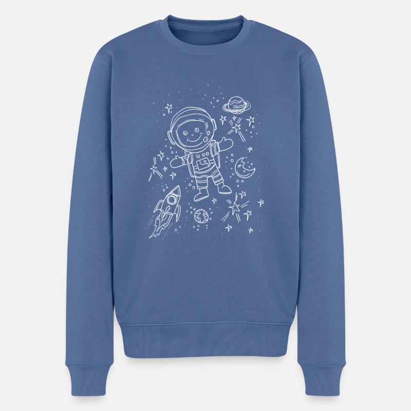Plaisir de l’espace - Pull Premium bio Homme - bleu pigeon