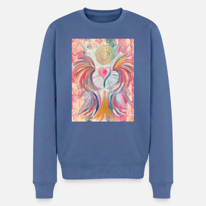 Herzengel Energiebefreiung - Männer Premium Bio Pullover - Taubenblau