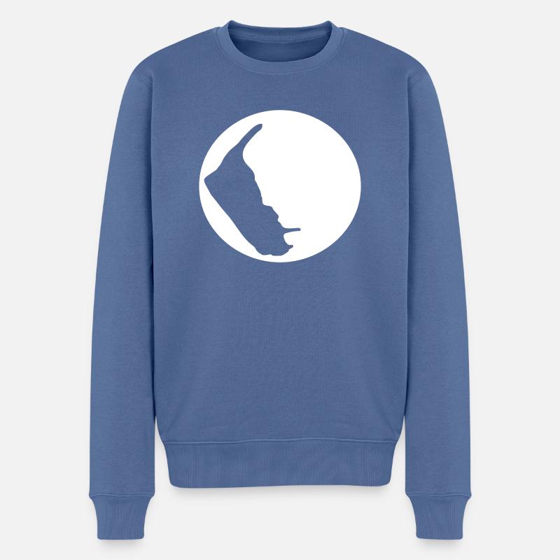 Amrum in der Sonne - Männer Premium Bio Pullover - Taubenblau