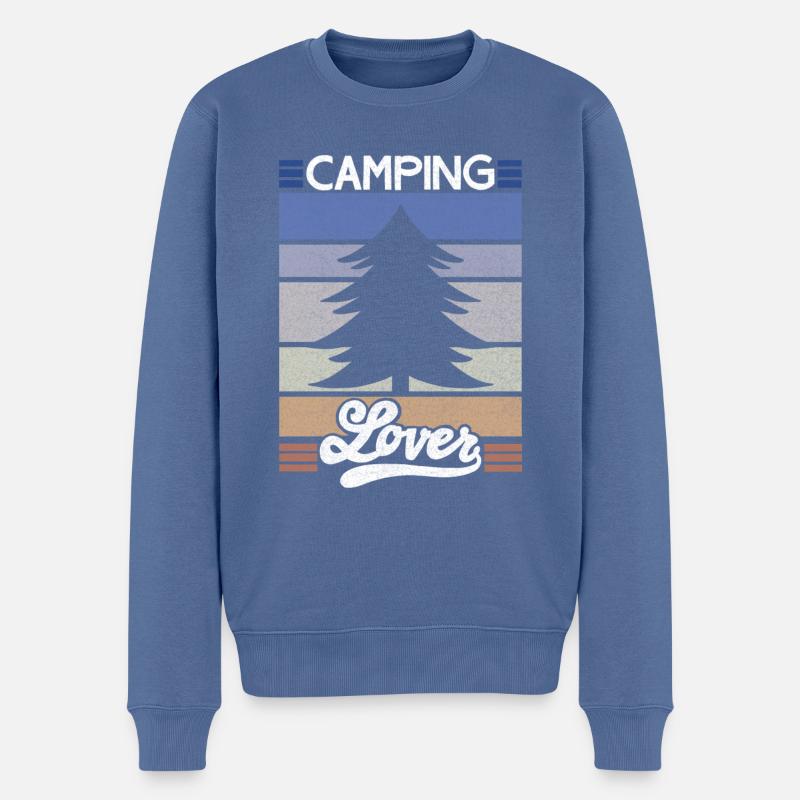 Camper Spruch Camping Lover - Männer Premium Bio Pullover - Taubenblau