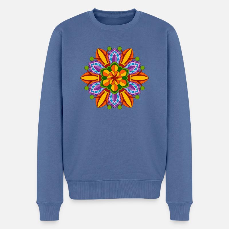 Mandala Meditation Art - Pull Premium bio Homme - bleu pigeon