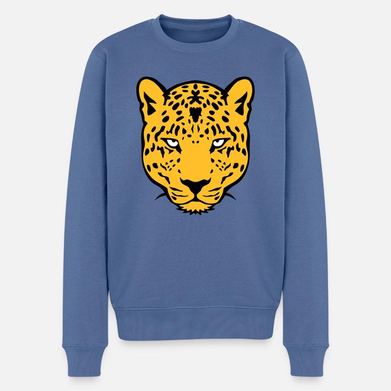 leopards animal sauvage 30 - Pull Premium bio Homme - bleu pigeon