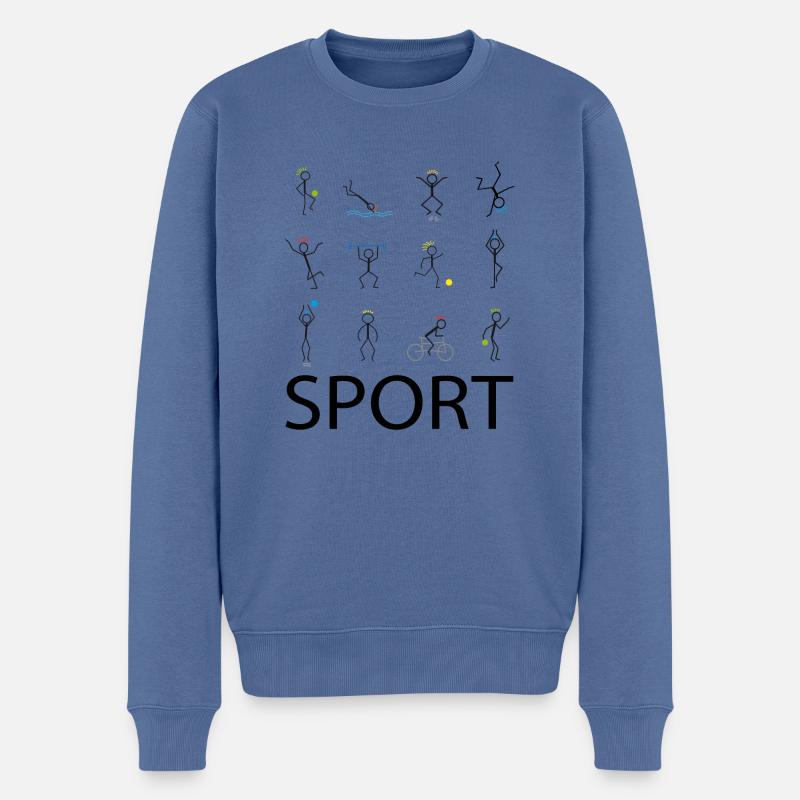 Sport Sport Sport - Männer Premium Bio Pullover - Taubenblau