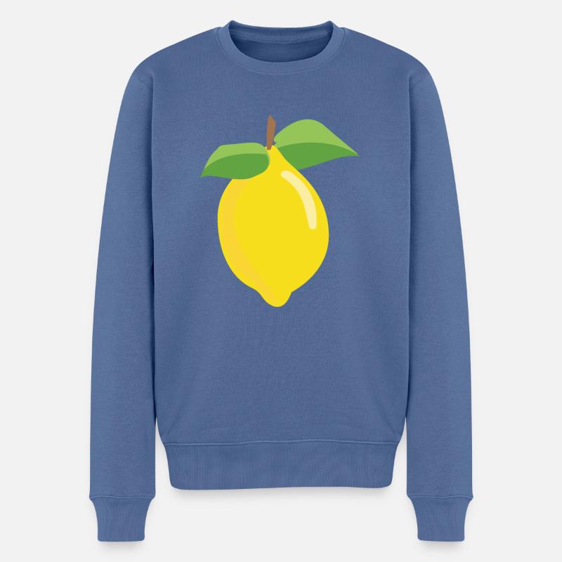 Zitrone - Männer Premium Bio Pullover - Taubenblau