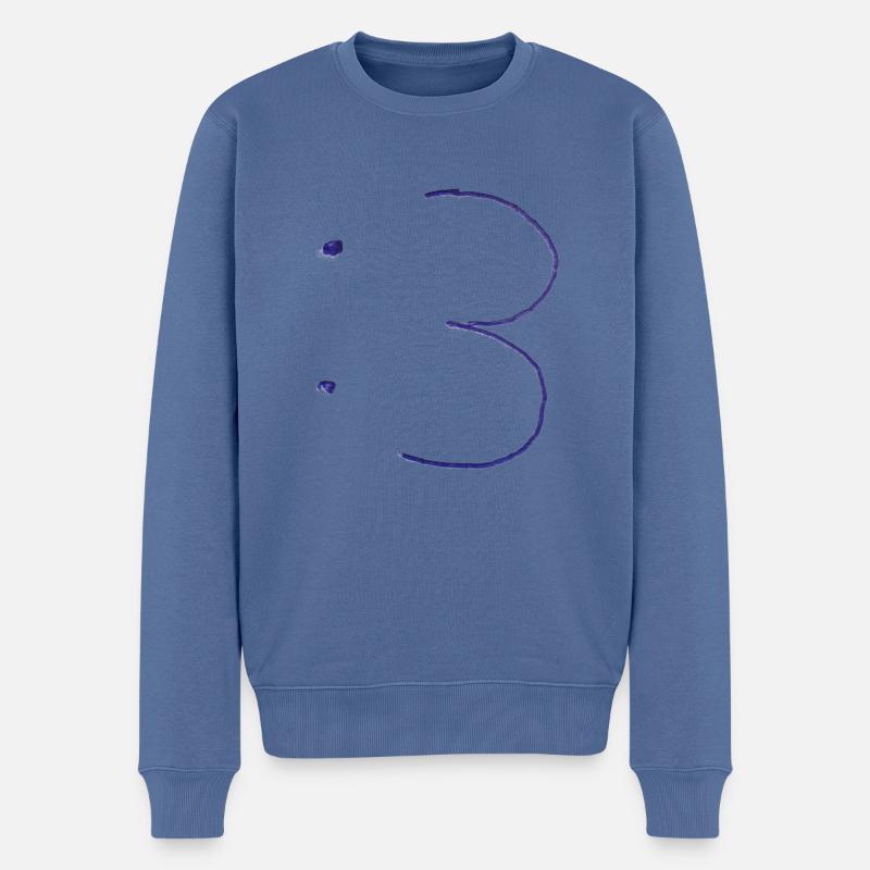 :3 shitty Design 16 - Männer Premium Bio Pullover - Taubenblau