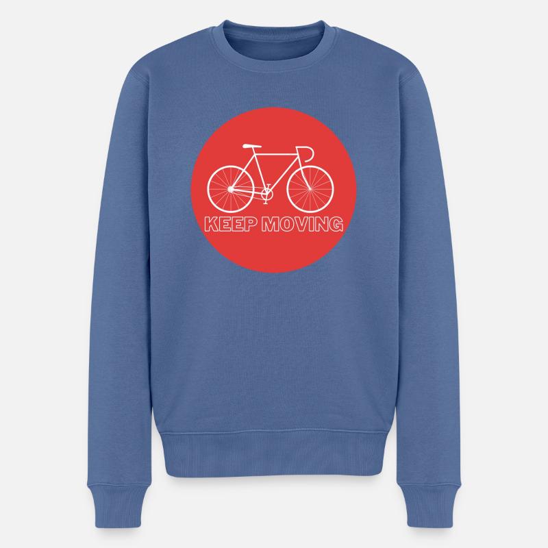 Fahrrad Keep Moving Sport - Männer Premium Bio Pullover - Taubenblau