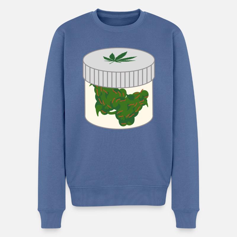 Canette de cannabis - Pull Premium bio Homme - bleu pigeon