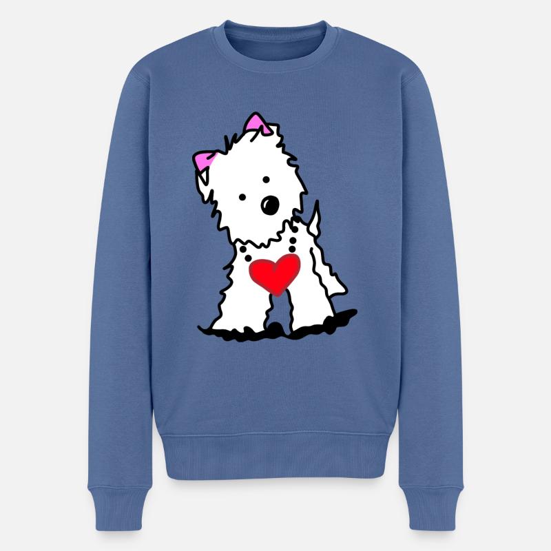 Yorkshire Terrier chien coeur - Pull Premium bio Homme - bleu pigeon