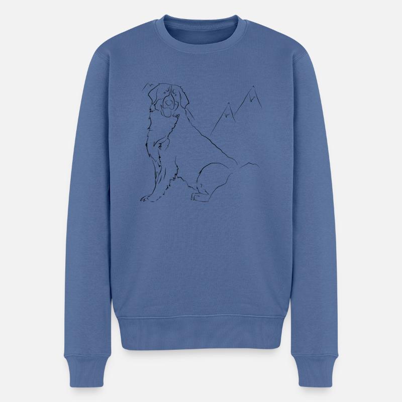 Chien Bouvier Bernois - Pull Premium bio Homme - bleu pigeon