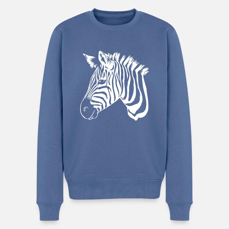 zebra light - Männer Premium Bio Pullover - Taubenblau